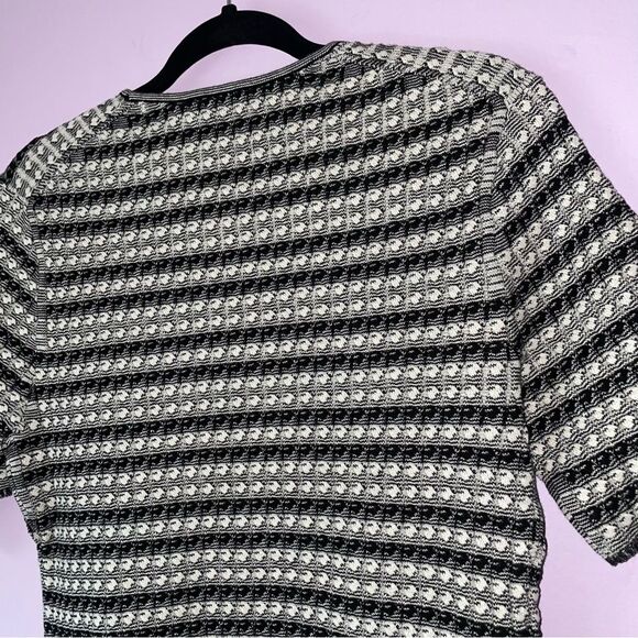 MM Lafleur Size M The Charli Top Cable Stripe Black White - Picture 7 of 8